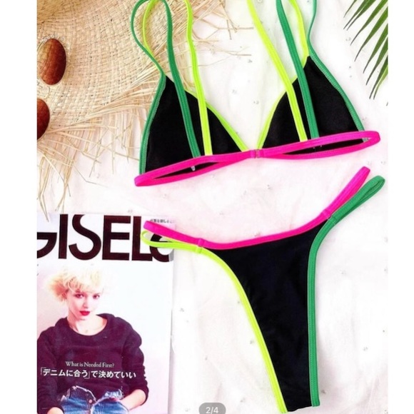 SHEIN Other - Black/ neon bikini